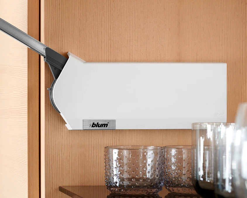 Комплект Blum AVENTOS HF механизм 25F38 ВК=700-900мм BLUMOTION SW деревянный фасад Белый шелк - 2