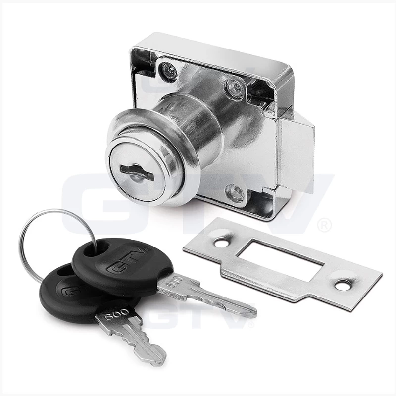 Замок GTV меблевий ZZ-ZN-338-01-S з фіксатором Хром