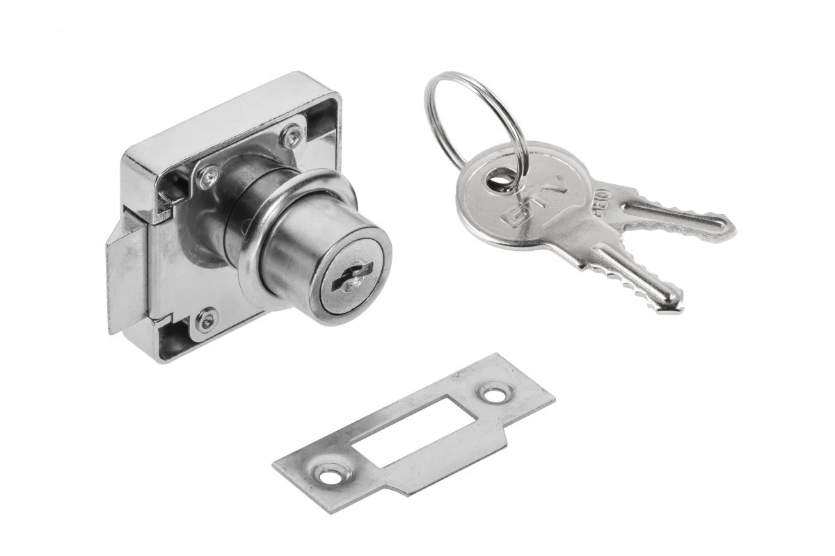 Замок GTV меблевий ZZ-ZN-338-01-S з фіксатором Хром - 2