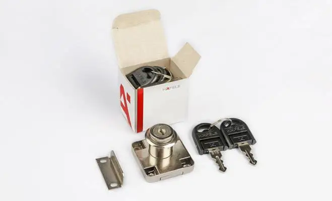 Замок Hafele меблевий для шухляд D-19мм 232.01.781 Нікель - 2