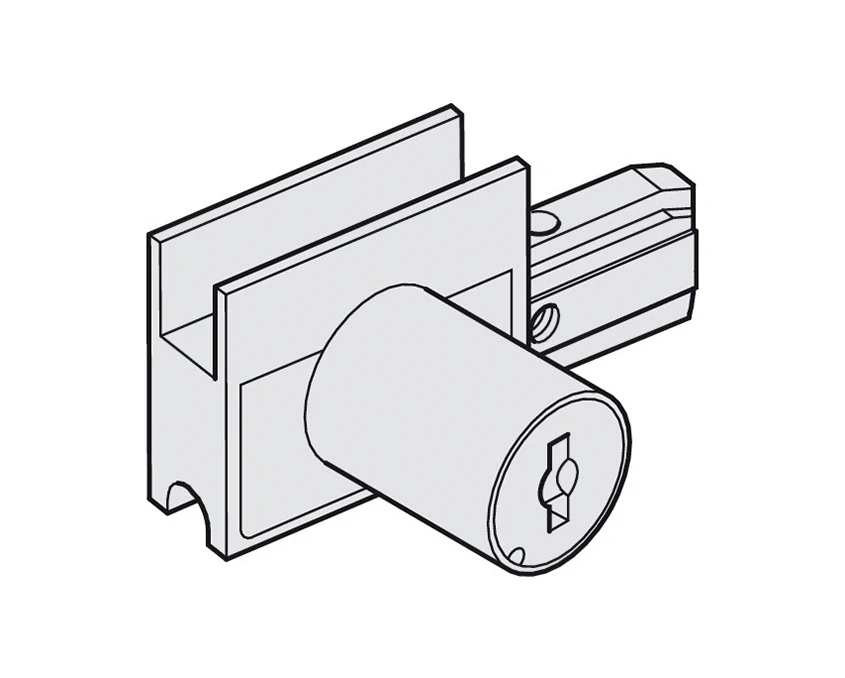 Замок Hafele для розсувної системи Slido Design 25 IF G, 1 циліндр + 2 ключа 233.02.420 Цинк - 2