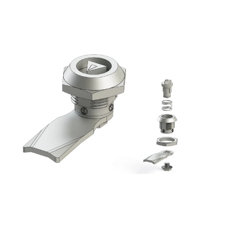 Замок на четверть поворота мини RZ 358-2-0 треугольник Хром - 2