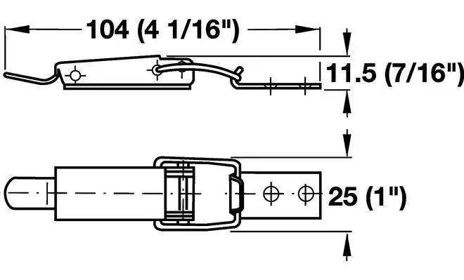 Замок Hafele пружинный 104мм 380.52.925 Цинк - 2