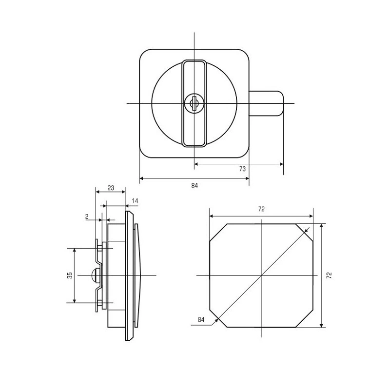 Замок для архівних шаф RZ ACL006-3 Чорний - 2