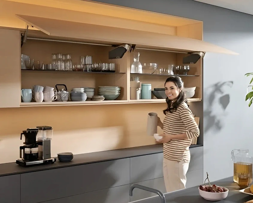 Комплект Blum AVENTOS HS механізм C ВК=350-525мм SW дерев’яний фасад AVTHS-CSW Білий шовк