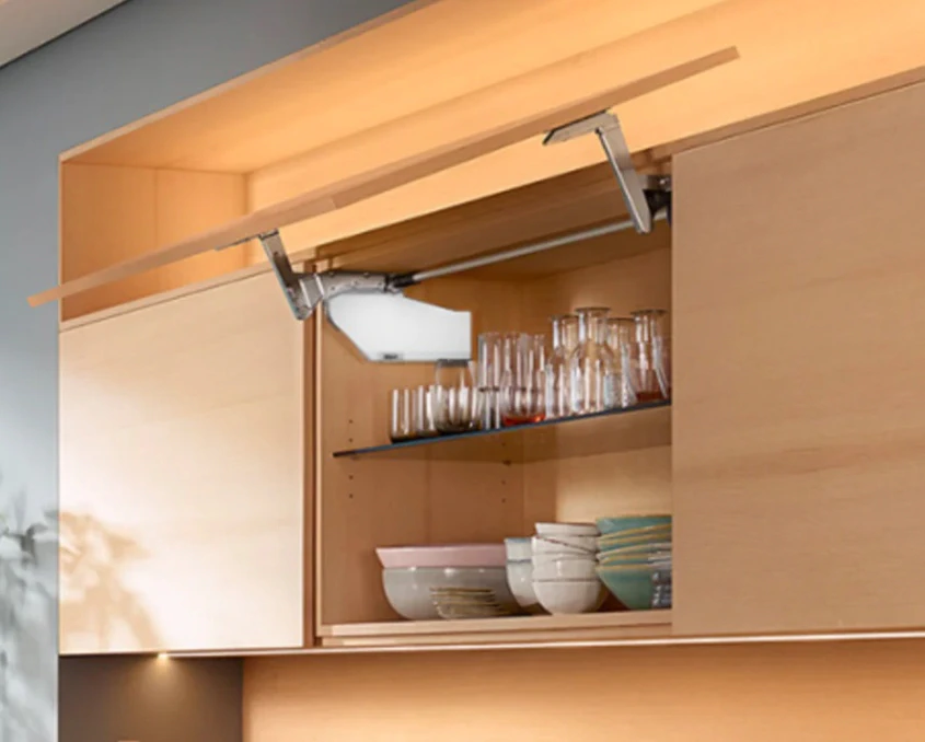 Комплект Blum AVENTOS HS механізм G ВК=676-800мм SW дерев’яний фасад  AVTHS-GSW Білий шовк