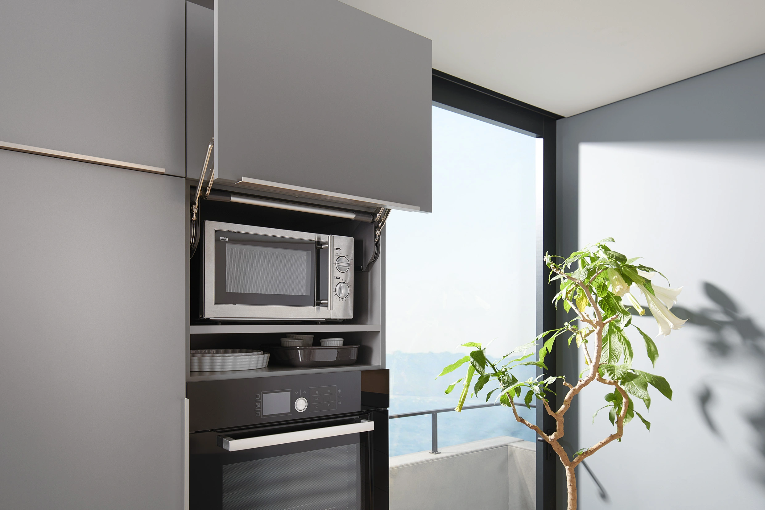 Комплект Blum AVENTOS HL механізм 25L38 ВК=400-550мм дерев`яний фасад AVTHL-2538TGR Темно-сірий - 2