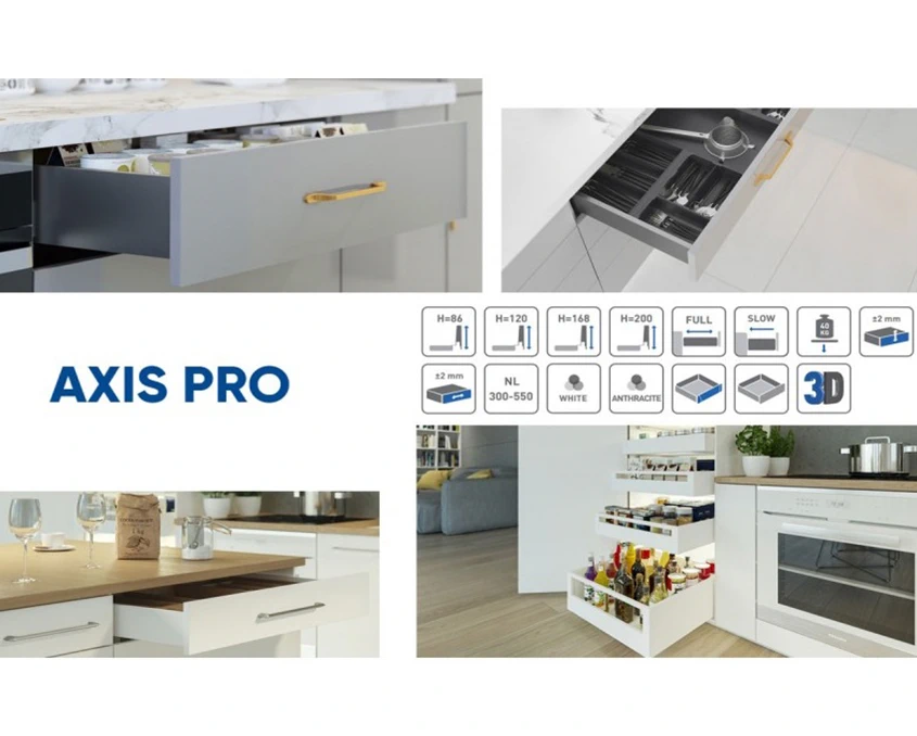 Висувна система GTV AXIS PRO Push to Open H-86мм L-500мм Білий - 2