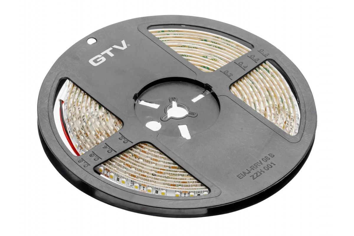 Світлодіодна стрічка SMD 3528 білий нейтральний 12V 48W IP65 GTV 5м