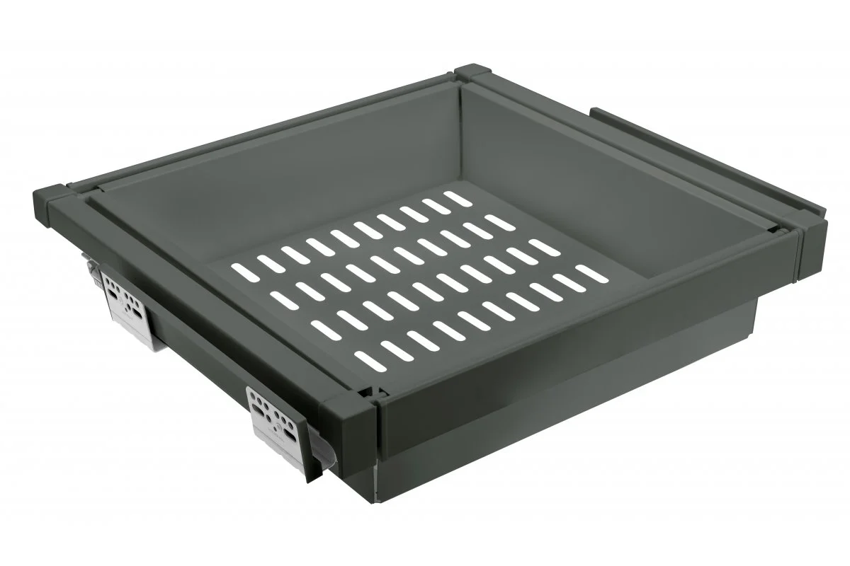 Корзина для білизни GTV WG-KOSZM80-60 ELITE 800мм перфорована з дотягом Графіт