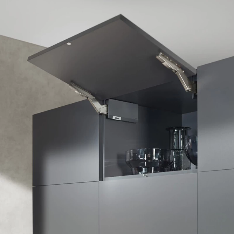 Комплект Blum AVENTOS HK top силовий механізм 29 TIP-ON  AVHKt-29THGR-A  Світло-сірий