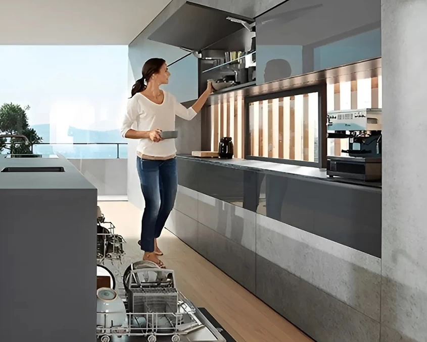 Комплект Blum AVENTOS HK-S механізм CE ВК=186-600мм BLUMOTION дерев’ян.фасад AVTHKS-CEBSW Білий шовк