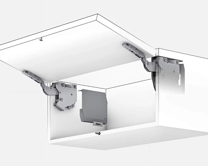 Комплект Blum AVENTOS HK-S механізм EE ВК=186-600мм BLUMOTION дерев.фасад AVTHKS-EEBHGR Світло-сірий - 3
