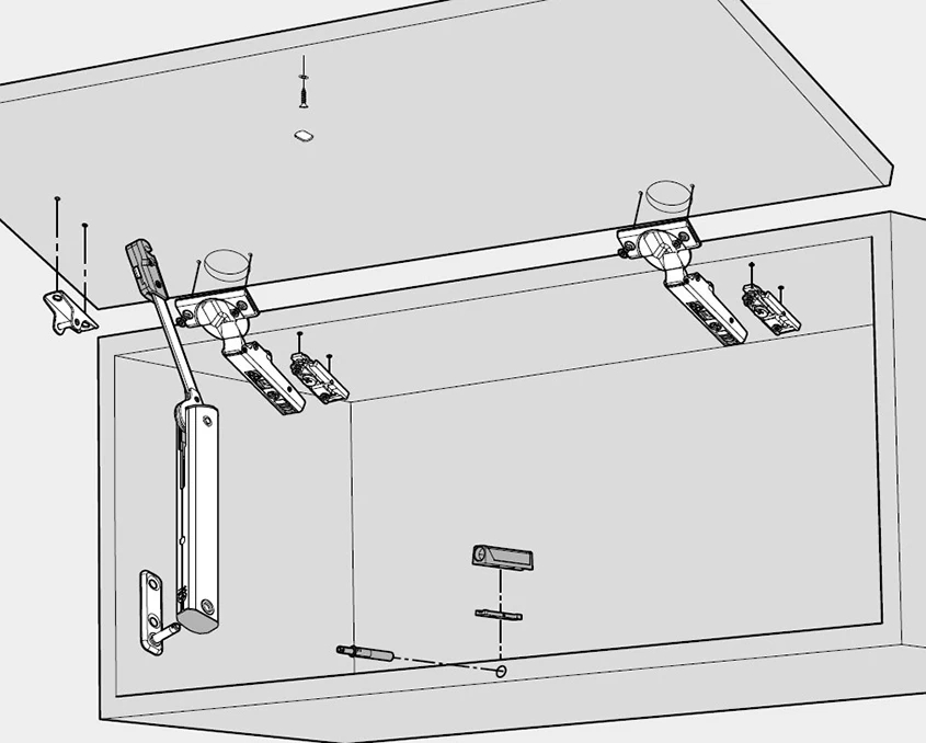 Комплект Blum AVENTOS HK-XS механізм 2x15 ВК=240-600мм BLUMOTION 2 завіси AVTHKXS-252B - 2
