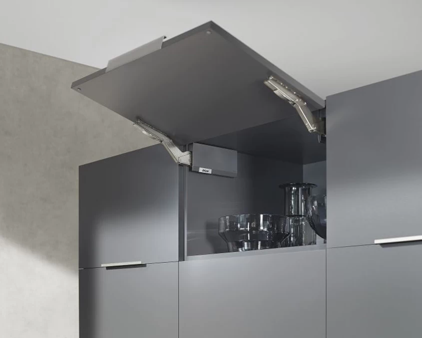 Комплект Blum AVENTOS HK top силовий механізм 27 TIP-ON дерев’яний фасад  AVHKt-27THGR  Світло-сірий