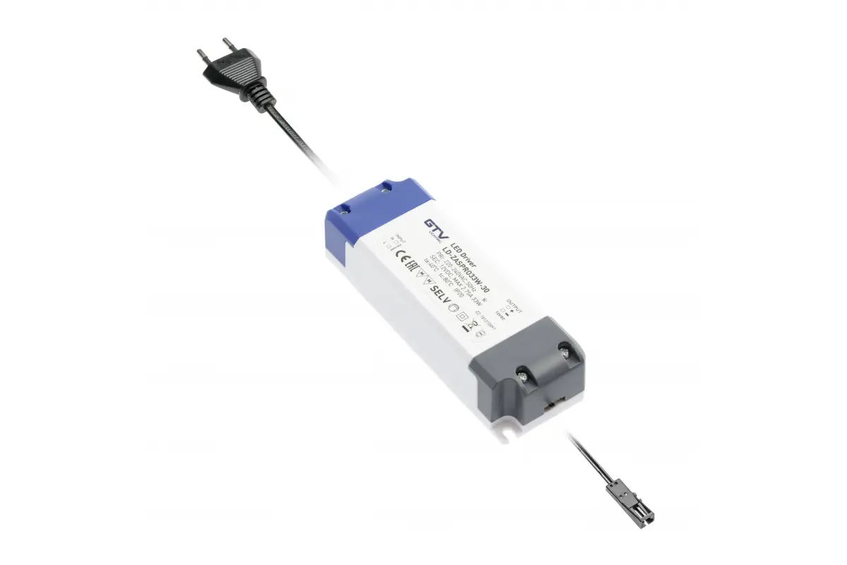 Комплект: трансформатор GTV LD-ZASPRO12W-30 + кабель 2м з дистриб'ютером х6 міні AMP - 2