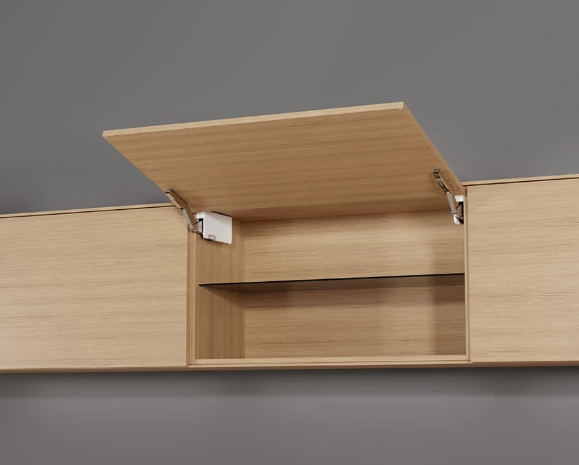 Комплект Blum AVENTOS HK top силовий механізм 25 TIP-ON дерев’яний фасад  AVHKt-25TSW  Білий шовк