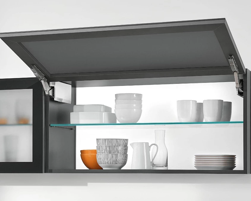 Комплект Blum  AVENTOS HK top силовий механізм 23 BLUMOTION дерев’яний фасад AVHKt-23BSW  Білий шовк