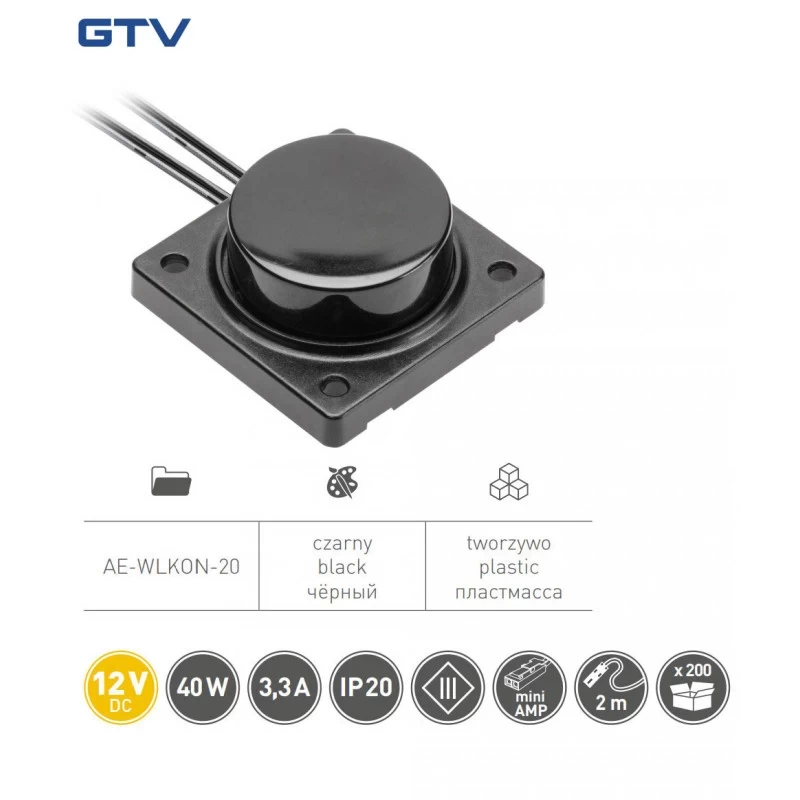Выключатель GTV AE-WLKON-20 регулятор яркости Черный