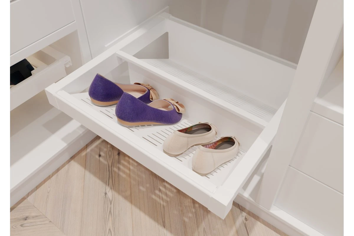 Полиця для взуття GTV WG-POBUWM90-10 ELITE 900мм перфорована з дотягом Білий - 2