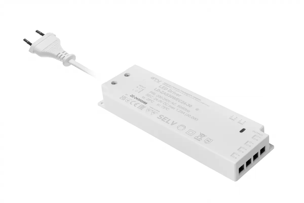 Трансформатор GTV SLIM EASY CLICK 12V 30W з проводом і miniAMP - 2