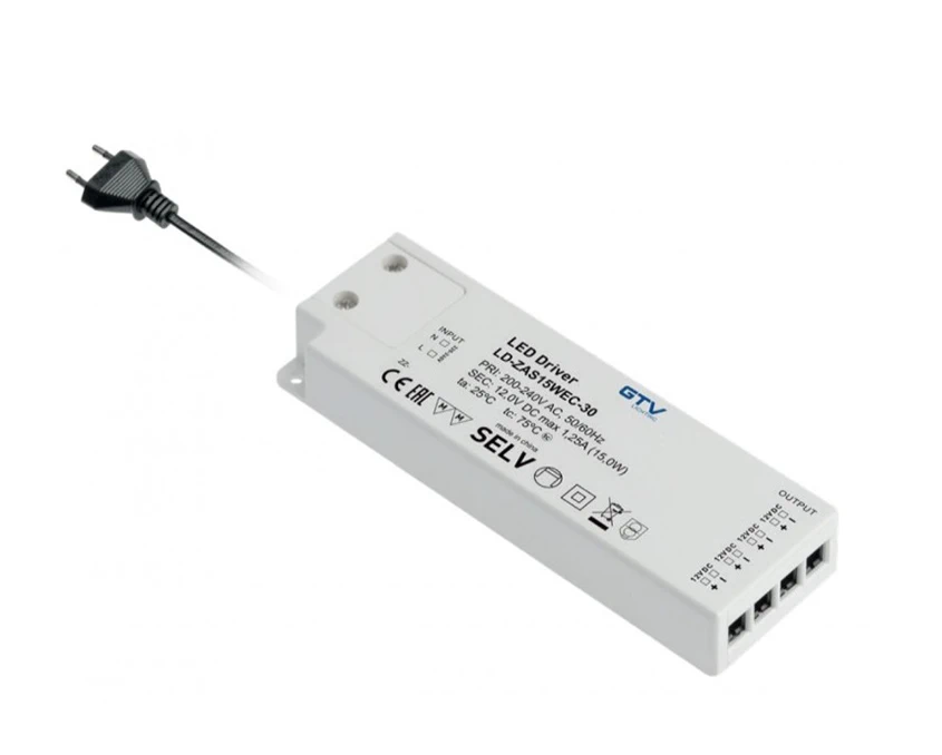 Трансформатор GTV SLIM EASY CLICK 12V 9W з проводом і miniAMP