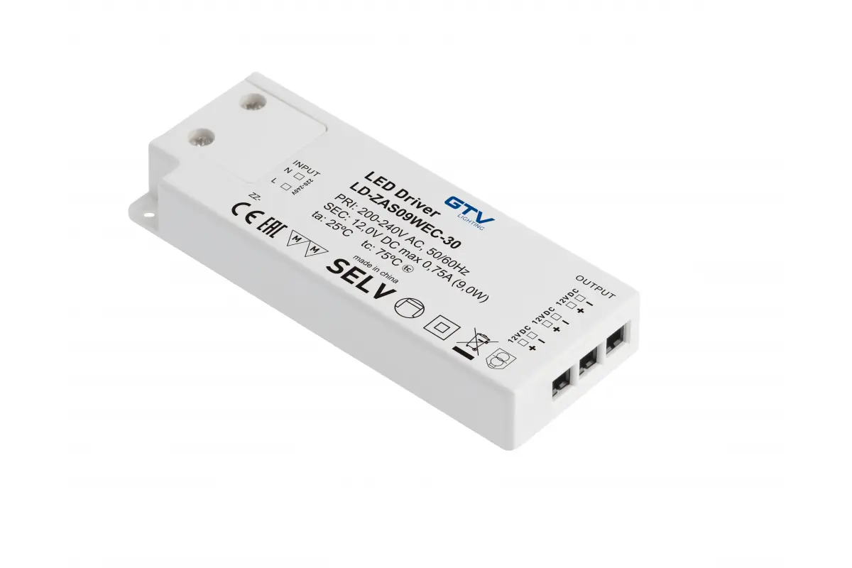 Трансформатор GTV SLIM EASY CLICK 12V 9W з проводом і miniAMP - 2