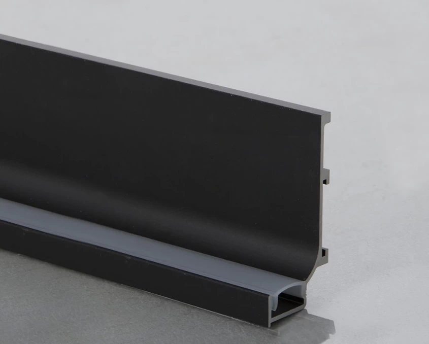Профиль L-образный для фасадов без ручек (ФБР) с пазом под LED-подсветку L=5950мм Черный