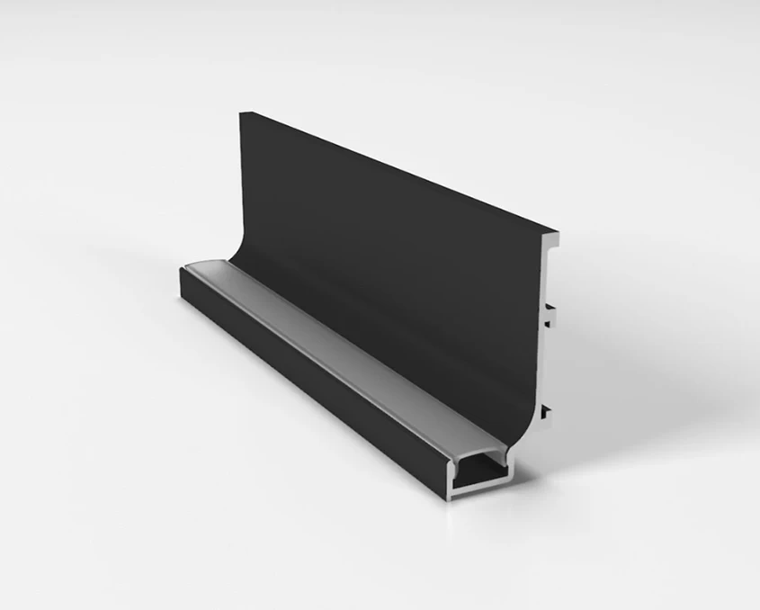 Профиль L-образный для фасадов без ручек (ФБР) с пазом под LED-подсветку L=5950мм Черный - 2