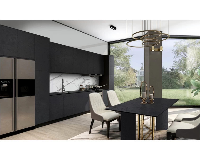 Плита LuxeForm Compact HPL 4200x649x12мм S525 Черный абсолют / черное ядро - 2