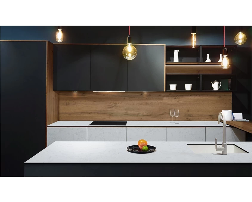 Плита LuxeForm Compact HPL 2097x1400x12мм S526 Белый абсолют/черное ядро - 2