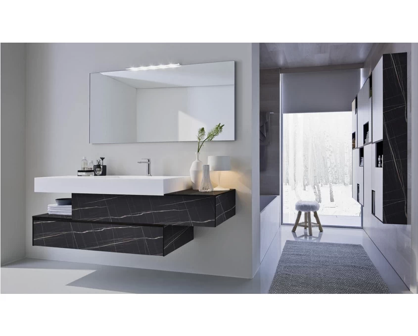 Плита LuxeForm Compact HPL 2097x649x12мм S634 Тенерифе / черное ядро - 4