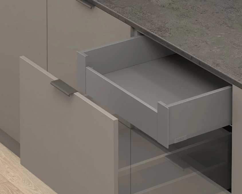 Шухляда стандартна Blum MERIVOBOX NL=550мм 70кг К129мм TIP-ON BLUMOTION MVX-K550M70OG-st Оріон сірий