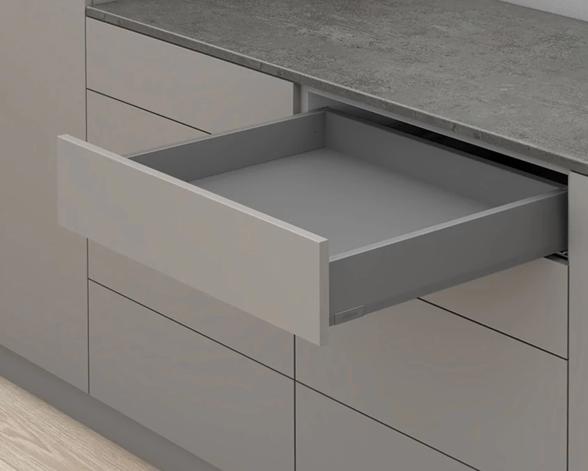 Шухляда стандартна Blum MERIVOBOX NL=550мм 70кг М=91мм TIP-ON BLUMOTION MVX-M550M70OG-st Оріон сірий