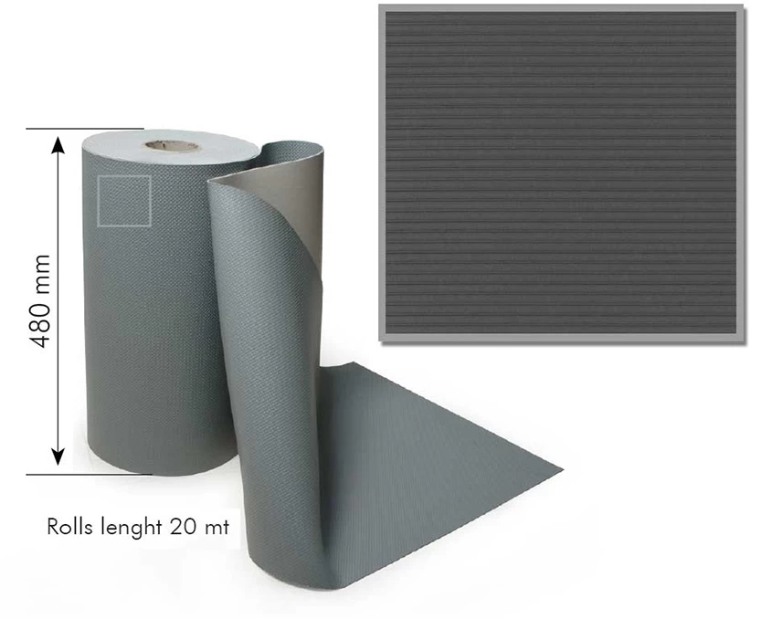 Килимок протиковзкий Italiana Ferramenta тиснення "смуга" 480мм 93104800EE Антрацит - 2