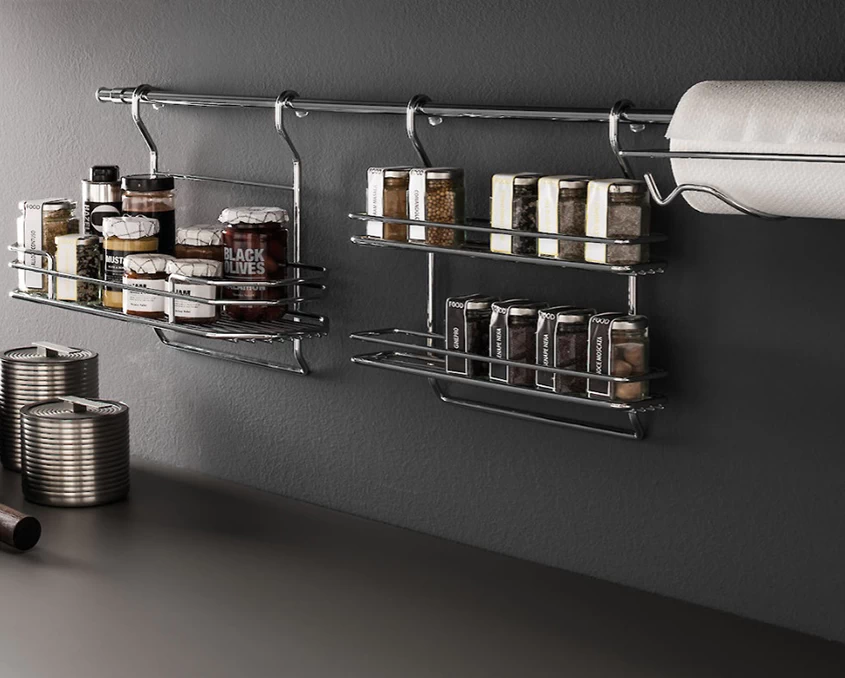 Круглая рейлинговая система Vibo рейлинг d=16 1200мм с квадратными опорами LA9839C Хром - 2