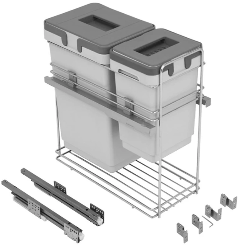 Сортер Vibo Kombi easy висувний до модуля 300мм з дотягувачем PKBGME302MG Сірий - 2
