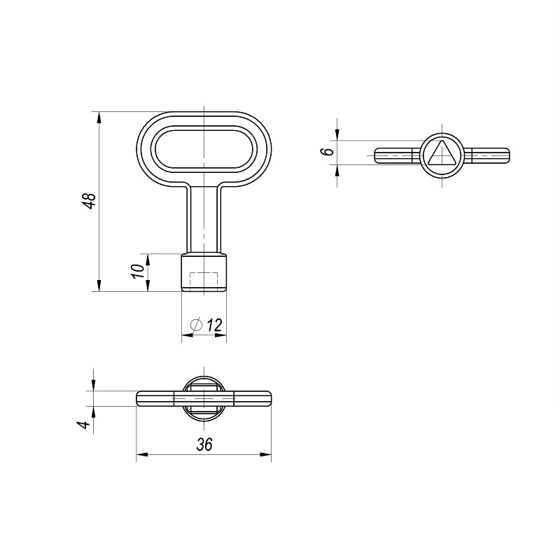Ключ треугольник щитовой D=7мм RZ 359 Хром - 2