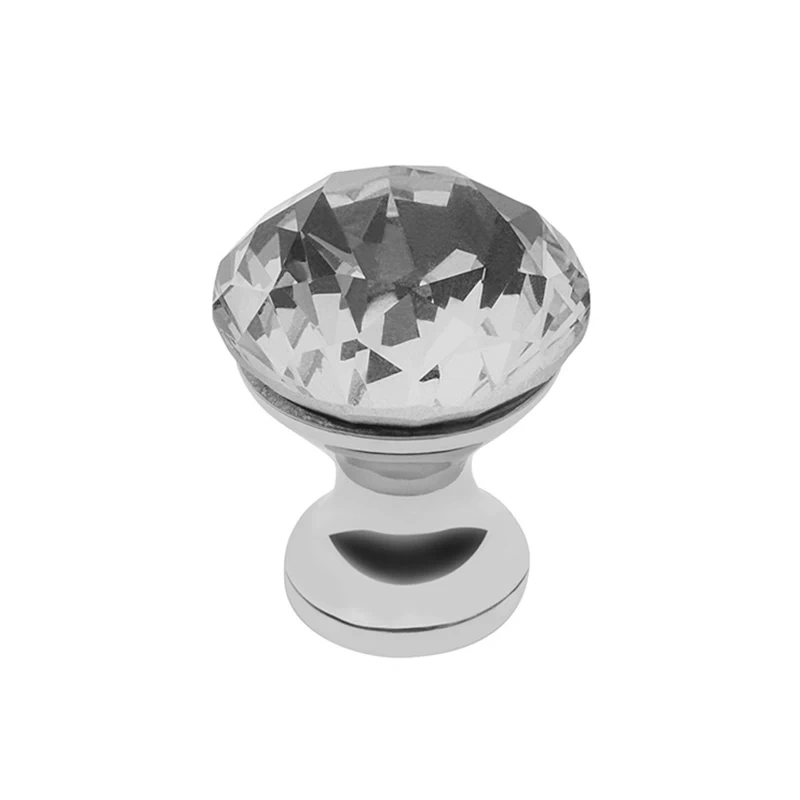 Мебельная ручка GTV Crystal Palace CRPB d 25 Хром+Стекло