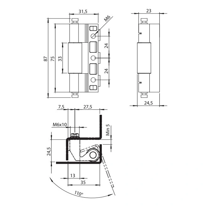 Петля RZ 3196-350 скрытая Металлик - 2