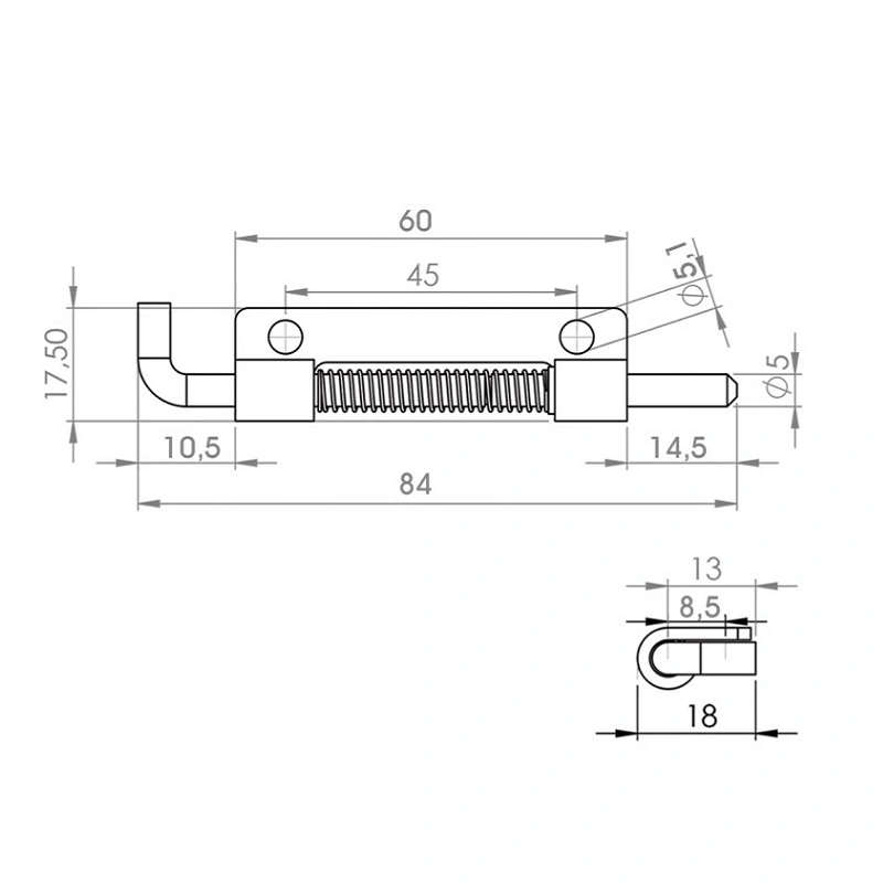 Петля RZ 400-4 скрытая на пружине Металлик - 2