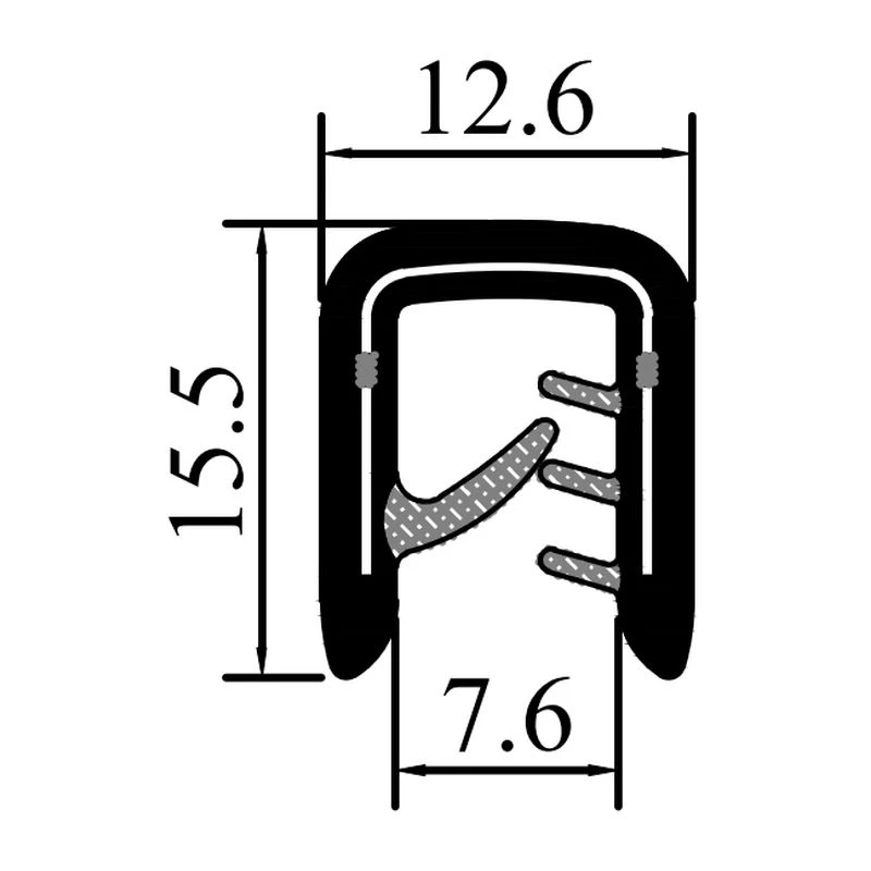 Уплотнитель П-образный RZ P1.104 Черный